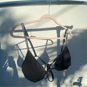 Victoria’s Secret Black Rhinestone Diamanté Triangle Bikini Top Size XXL